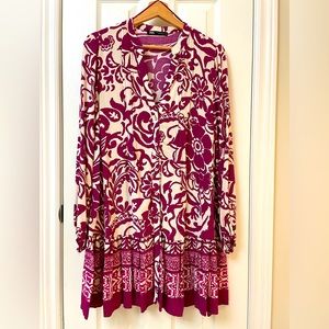 NWOT Zara Loose Boho Patterned Mini Dress